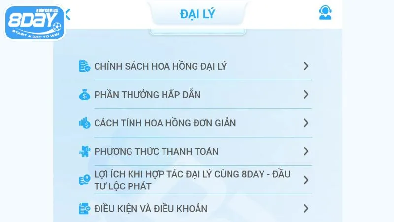 Người chơi cần tuân thủ chính sách đại lý của 8Day