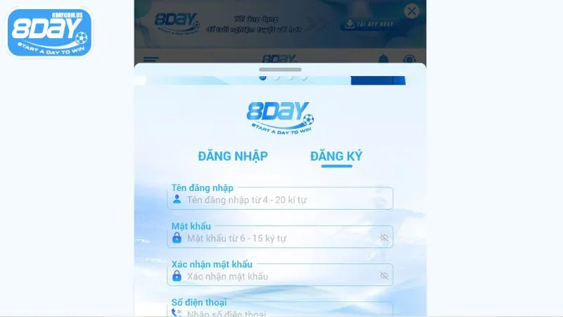 Tuân thủ điều kiện khi đăng ký tài khoản tại 8Day